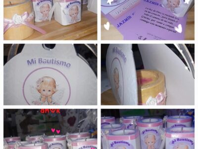 Souvenirs de velas de soja aromáticas, cajas de té, etc