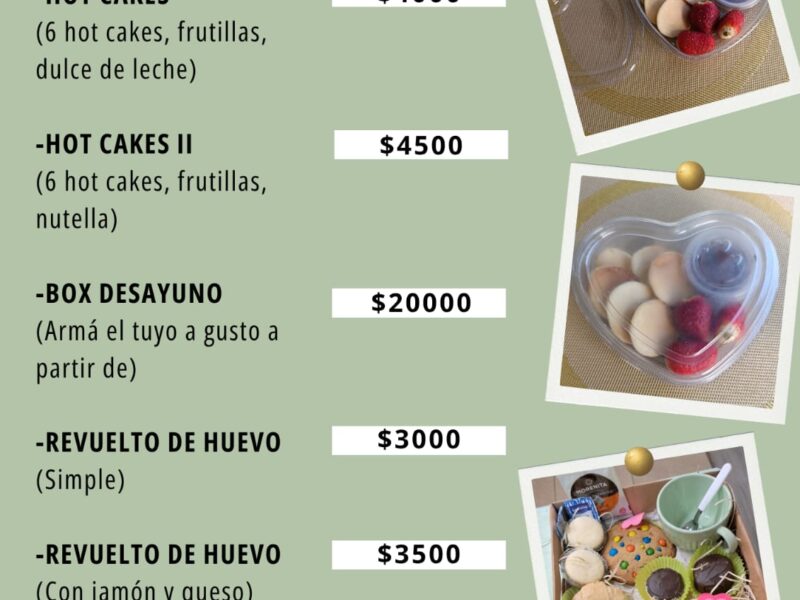 Crepes Franceses, desayunos, bandejas de frutas, postres.