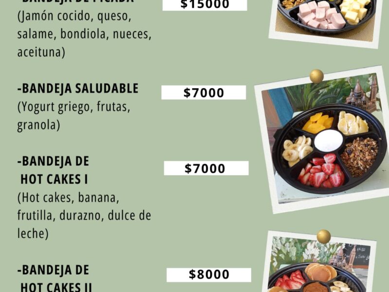 Crepes Franceses, desayunos, bandejas de frutas, postres.