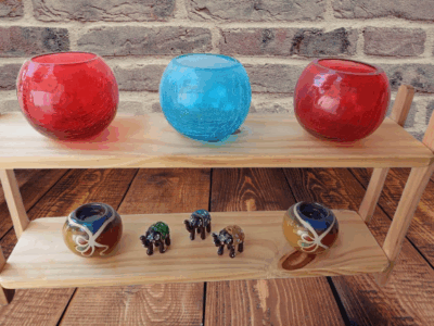 Candelabro de vidrio vintage