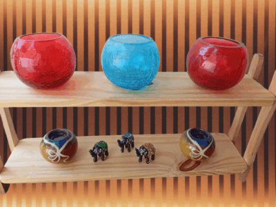 Porta vela bolita ceramica