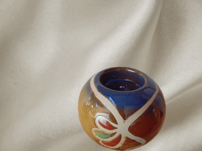 Porta vela bolita ceramica