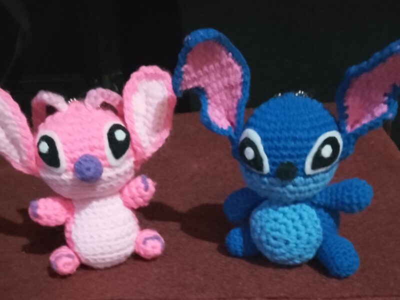 Stitch y Ángel a crochet