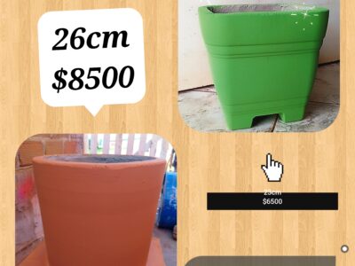 Macetas de cemento artesanales