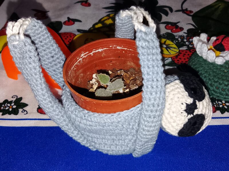 Porta macetas a crochet