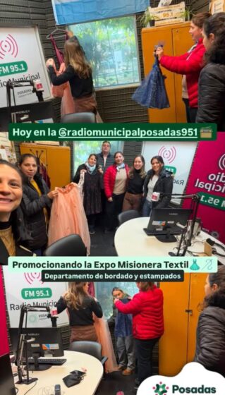 Visitamos la radio municipal. Promoción Expo Misionera Textil. Departamento de Bordado y Estampados